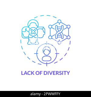 Lack of diversity blue gradient concept icon Stock Vector