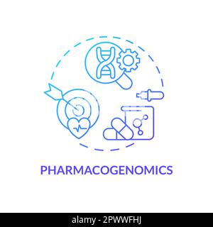 Pharmacogenomics blue gradient concept icon Stock Vector