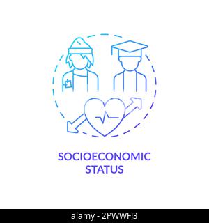 Socioeconomic status blue gradient concept icon Stock Vector