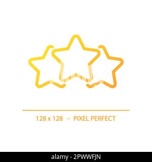 Three stars pixel perfect gradient linear vector icon Stock Vector