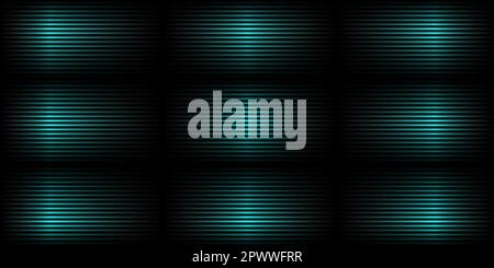 Abstract laser striped lined horizontal glowing background. Scan screen. Technological futuristic neon background with stripes. Vector illustration Stock Vector