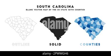 South Carolina, state of USA - solid black outline map of country area ...