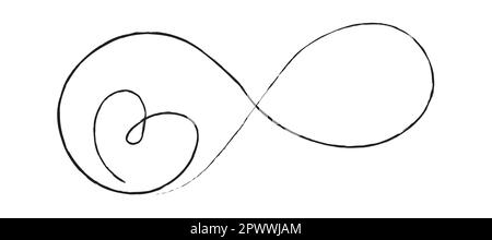 Black thin lines two hearts love infinity symbol on white background ...