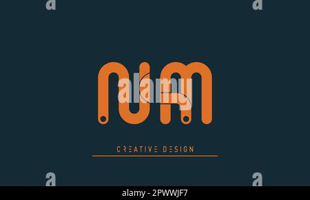 Alphabet letters Modern Creative logo NM , MN Stock Vector