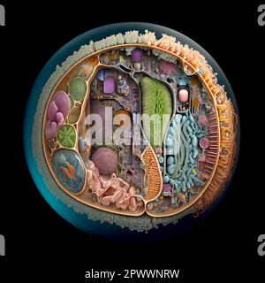 Cross Section through a Cell with two-Membrane Cell Wall of Gram-negative Bacteria Stock Photo