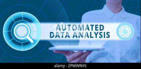 Text sign showing Automated Data Analysis, Business approach Artificial intelligence and deep learning technology Stock Photo