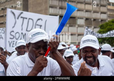 Protesters demand fair wages in Africa Stock Photo