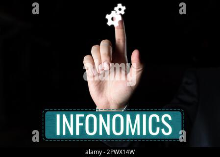 Writing displaying text Infonomics, Business idea visual image used to represent information or data Stock Photo