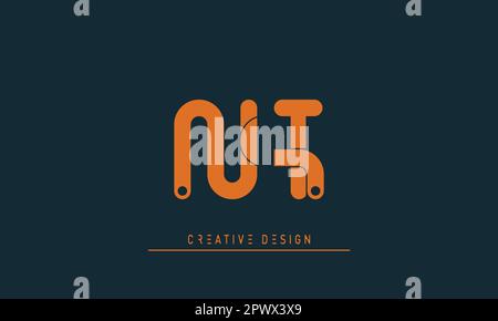 Alphabet letters Modern Creative logo NT , TN Stock Vector