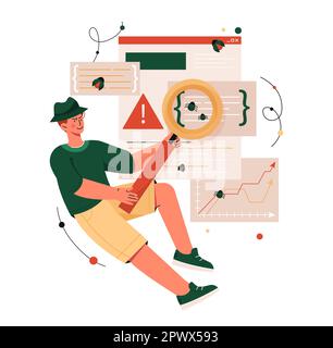 Cyborg finds concept Stock Vector