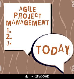 Writing displaying text Agile Project Management, Word for management methodology from traditional to modern technology Stock Photo