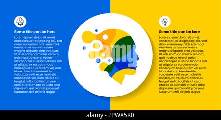 Infographic template with icons and 2 options or steps. Creative mind. Can be used for workflow layout, diagram, banner, webdesign. Vector illustratio Stock Vector