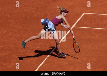 Madrid, Espagne. 01st May, 2023. Mirra Andreeva (Rus) during the Mutua Madrid Open 2023, Masters 1000 tennis tournament on May 1, 2023 at Caja Magica in Madrid, Spain - Photo Antoine Couvercelle/DPPI Credit: DPPI Media/Alamy Live News Stock Photo