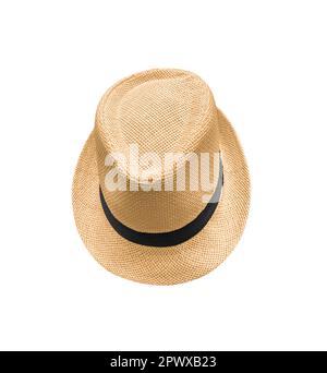 Vintage Straw hat fasion for man isolated on white background Stock ...