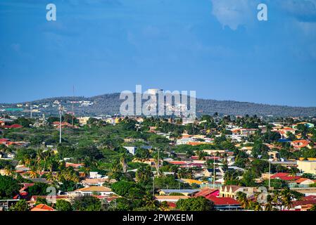 A view of the waterfront of Oranjestad capital of Aruba in the Caribbean Stock Photo