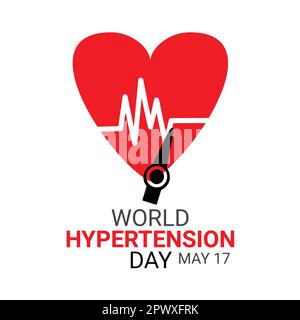 World Hypertension Day. May 17. Vector  illustration. Design element for greeting card, banner and poster. Stock Vector