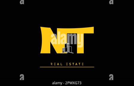Real Estate letters Modern Creative logo NT , TN Stock Vector