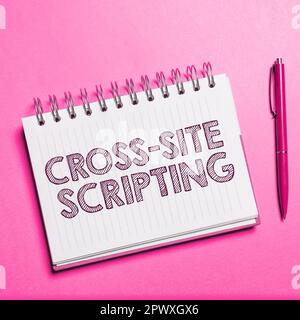 Sign displaying Cross Site Scripting, Word Written on type of security vulnerability that can be found in some web applications Stock Photo