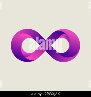 Infinity, Infinite icon. Geometric abstract ribbon in shape of an infinity sign Stock Vector