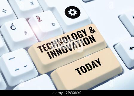 Sign displaying Technology Innovation, Business concept Application of better Solution for New Market Needs Stock Photo