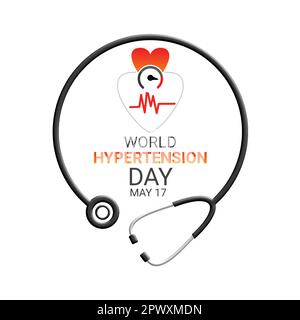 World Hypertension Day. May 17. Suitable for greeting card, poster and banner Stock Vector