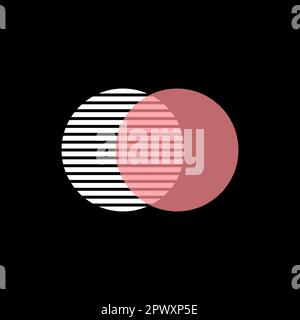 Integration, interaction circles. Business concept, interact logo, minimal business icon. Abstract round shapes Stock Vector