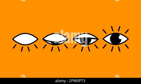 Minimal poster open and closed eye. Esoteric icon, symbol Stock Vector