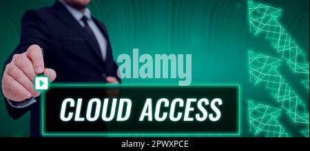 Writing displaying text Cloud Access, Business overview Software tool between the organization and the provider Stock Photo
