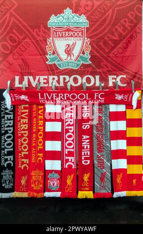 Liverpool FC scarfs Stock Photo