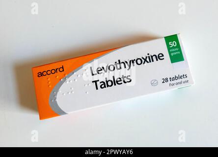 Levothyroxine Tablets 50 micrograms Stock Photo