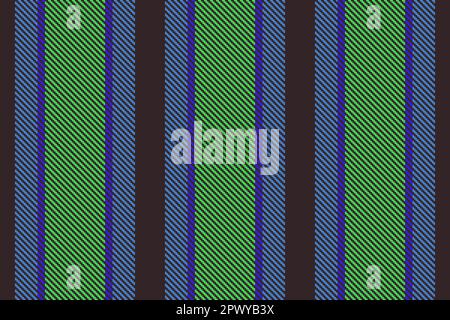 Background stripe fabric. Lines pattern vertical. Texture vector seamless textile in dark and green colors. Stock Vector