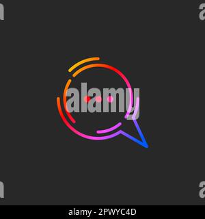 Line bubble icon, linear sms logo, outline chat symbol. Communication icon Stock Vector