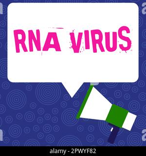 Conceptual caption Rna Virus, Concept meaning a virus genetic information is stored in the form of RNA Stock Photo