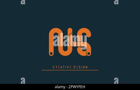 Alphabet letters Modern Creative logo NS , SN Stock Vector