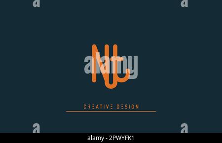 Alphabet letters Modern Creative logo NT , TN Stock Vector