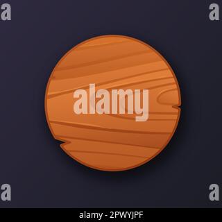 Wooden round button Stock Vector