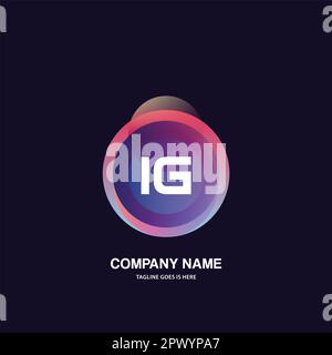 initial logo With Colorful Circle template vector Stock Vector