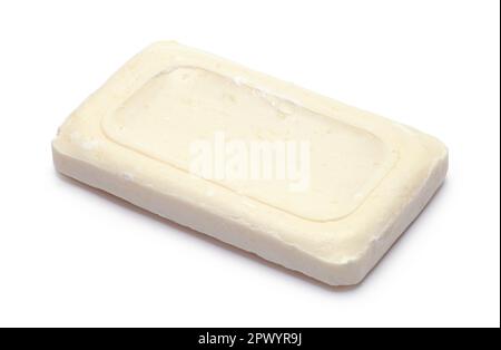 Rough Hotel Soap Cut Out on White. Stock Photo
