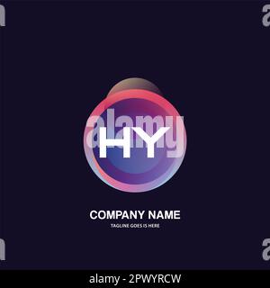 initial logo With Colorful Circle template vector Stock Vector