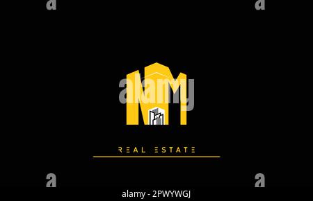 Real Estate letters Modern Creative logo NM , MN Stock Vector