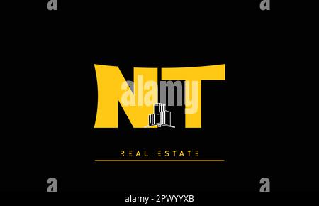 Real Estate letters Modern Creative logo NT , TN Stock Vector