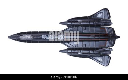 SR-71 Toy Plane Cut Out on White. Stock Photo