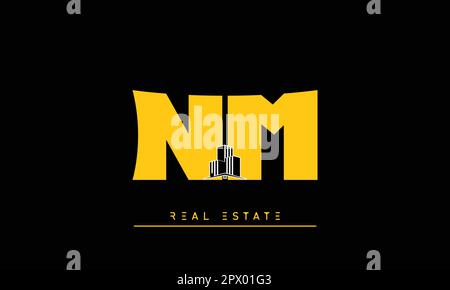 Real Estate letters Modern Creative logo NM , MN Stock Vector