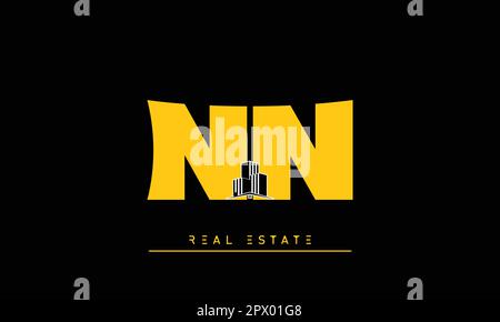 Real Estate letters Modern Creative logo NN Stock Vector