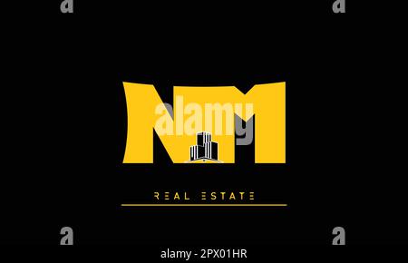 Real Estate letters Modern Creative logo NM , MN Stock Vector