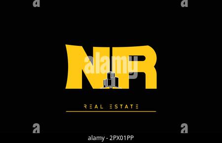 Real Estate letters Modern Creative logo NR , RN Stock Vector