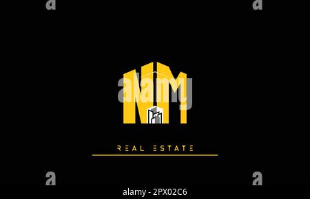 Real Estate letters Modern Creative logo NM , MN Stock Vector