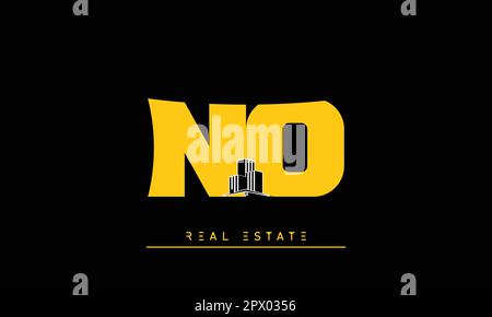 Real Estate letters Modern Creative logo NO , ON Stock Vector
