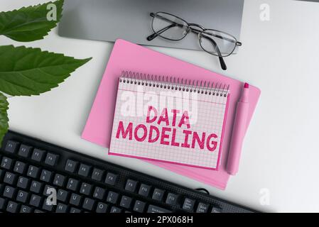 Sign displaying Data Modeling, Business concept process of transferring data between data storage systems Stock Photo