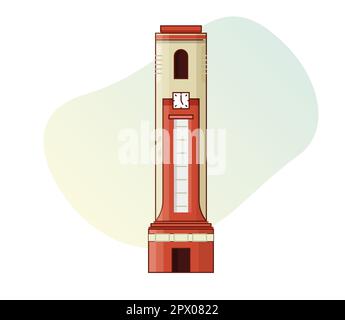 Dehradun City - Clock Tower - Icon Illustration stock illustration Stock Vector